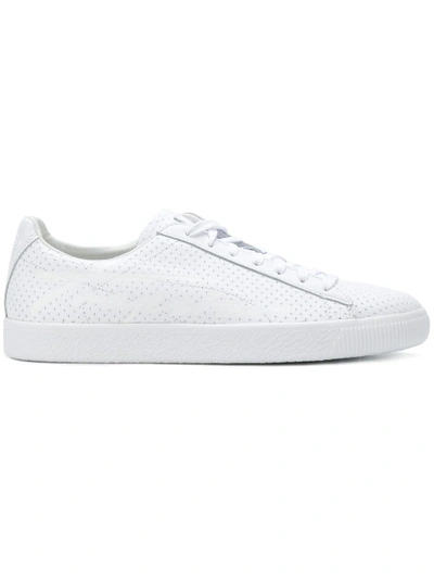 Shop Puma Clyde Perforated Sneakers - White