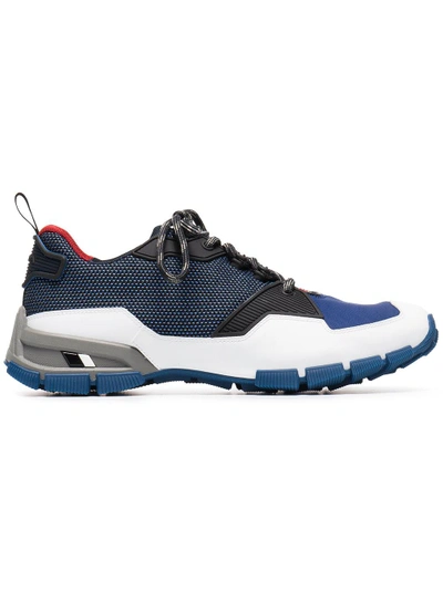 Trailblazing Style: Prada Blue Trail Runner Sneakers