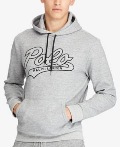 Shop Polo Ralph Lauren Men's Big & Tall Embroidered Double-knit Hoodie In Vintage Salt Pepper Heather