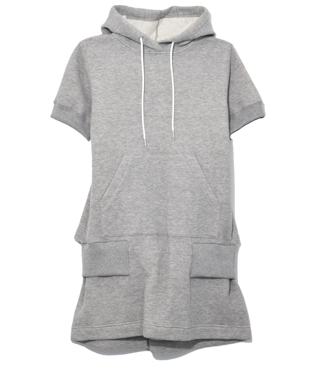 Sacai Hooded Sweatshirt Dress In Light Grey | ModeSens