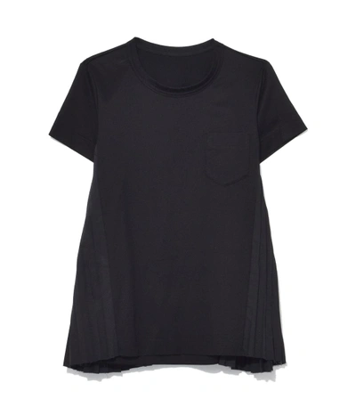 Shop Sacai Black Cotton Jersey T Shirt