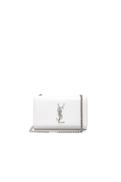 Shop Saint Laurent Small Tonal Monogramme Kate Chain Bag In White