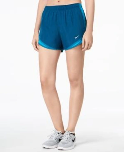 Shop Nike Dry Tempo Running Shorts In Blue Force/neo Turq