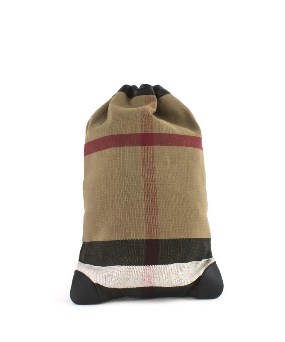 Burberry Checked Drawstring Backpack In 