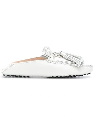 Shop Tod's Gommino Loafers In White