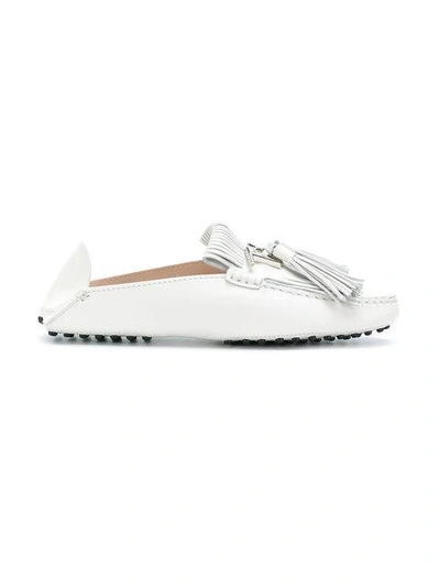 Shop Tod's Gommino Loafers In White