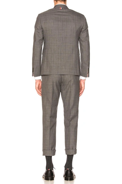 Shop Thom Browne Classic Gingham Cool Wool Suit With Tie In Medium Grey