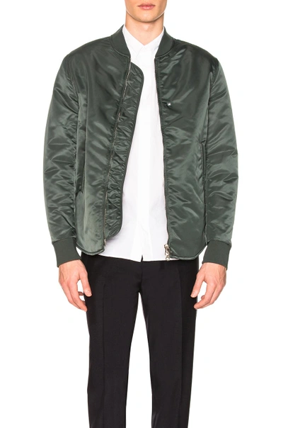 Shop Acne Studios Mylon Bomber In Blue In Steel Blue