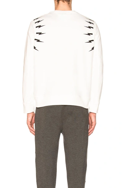 Shop Neil Barrett Fair Isle Thunderbolt Sweatshirt In Geometric Print,white