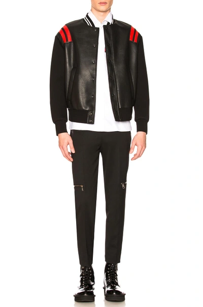 Shop Neil Barrett Varsity Jacket In Black,red