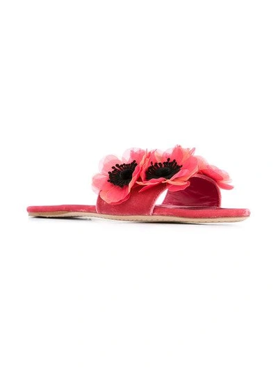 Shop Miu Miu Peony Embellished Sandals In Pink
