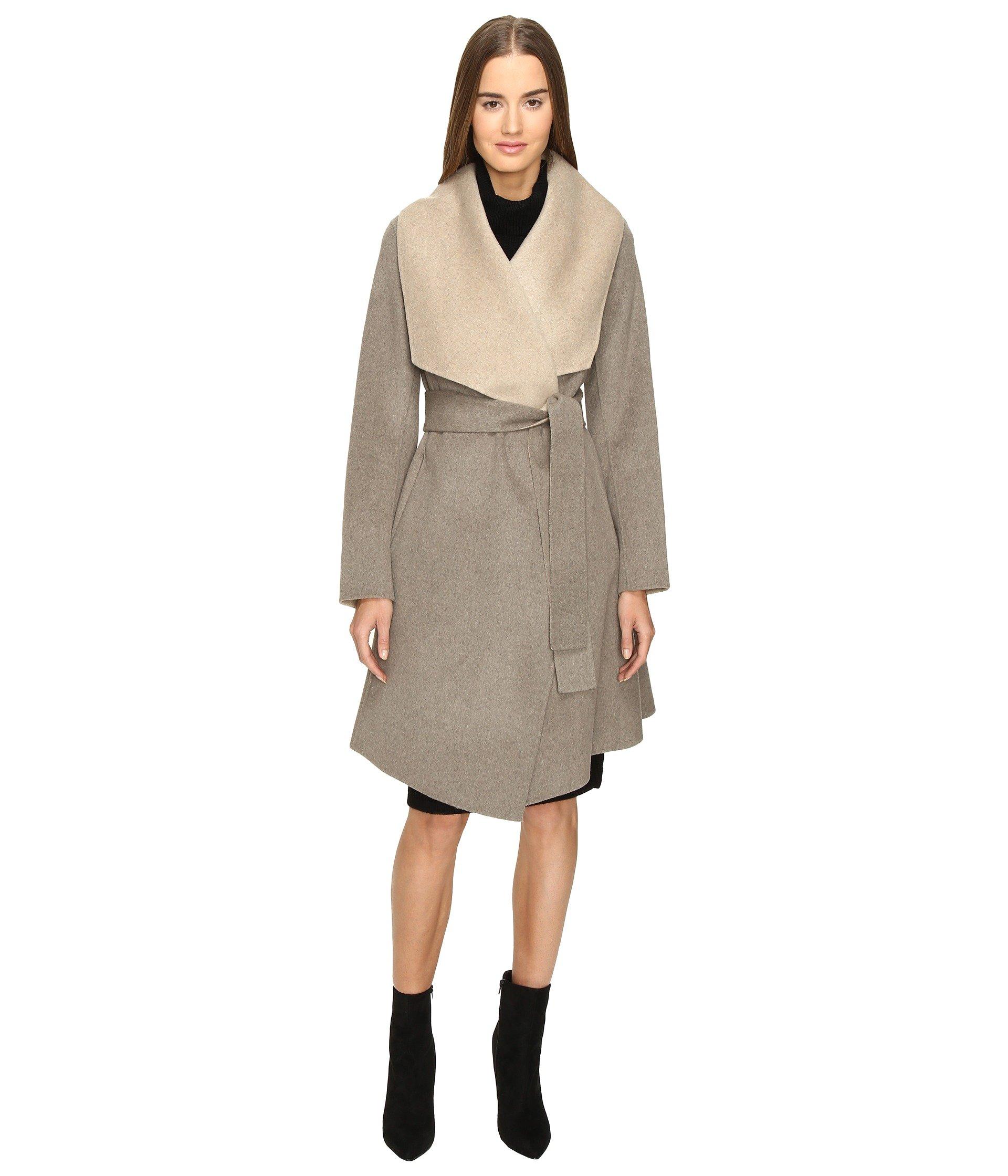 taupe wrap coat