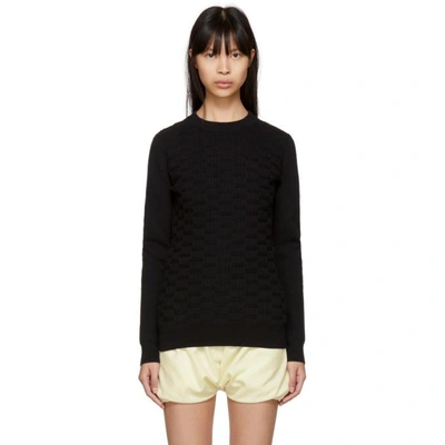 Black Textured Knit Sweater