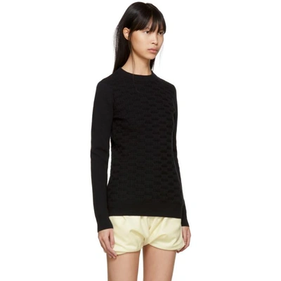Black Textured Knit Sweater