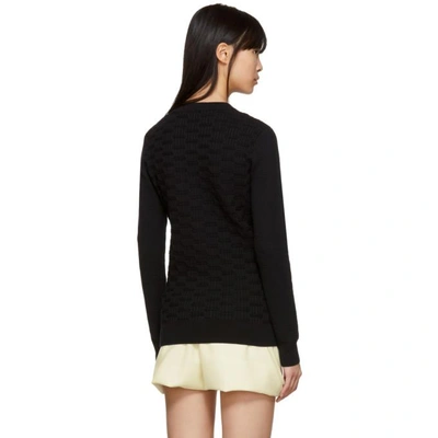 Shop Carven Black Textured Knit Sweater In 999 Noir