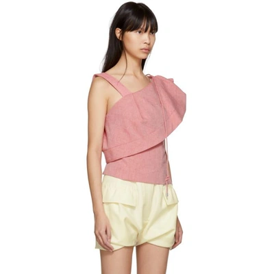 Shop Carven Red Gathered Shoulder Blouse In 329 Espelet