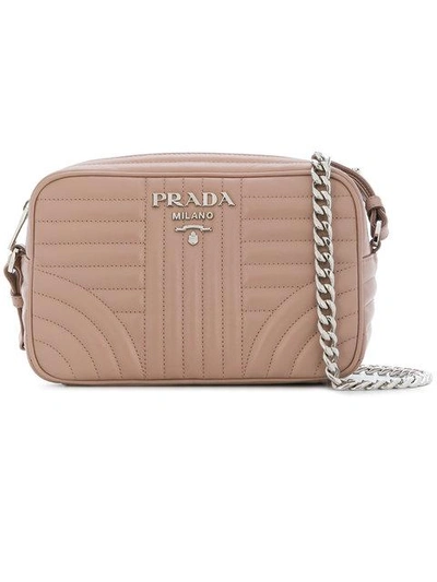 Shop Prada Diagramme Shoulder Bag In Pink