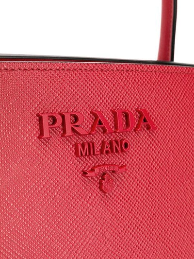 Shop Prada Paradigm Tote Bag - Red