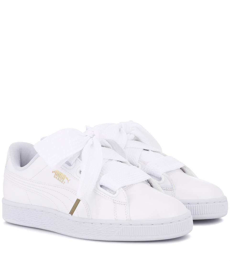 puma basket heart white