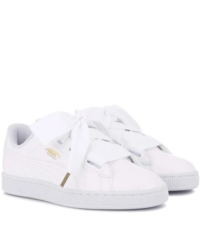 Shop Puma Basket Heart Patent Sneakers In White