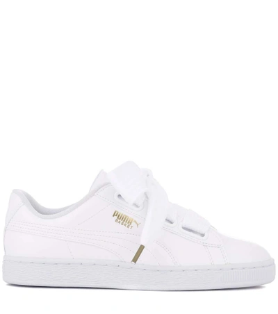 Shop Puma Basket Heart Patent Sneakers In White