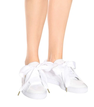 Shop Puma Basket Heart Patent Sneakers In White