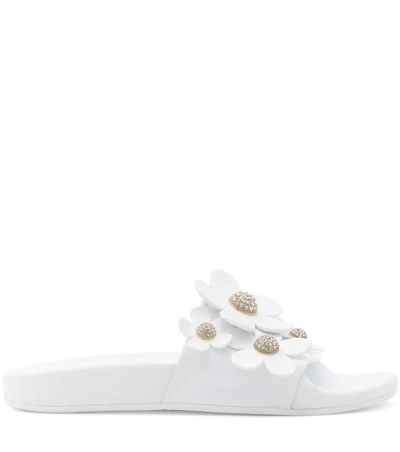 Shop Marc Jacobs Embellished Jelly Slides In White