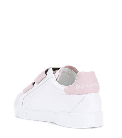 Shop Dolce & Gabbana Leather Sneakers In White