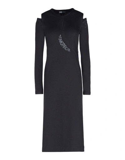 Shop Y-3 3/4 Length Dresses In Black