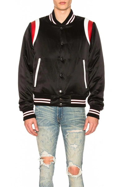 Shop Amiri Varsity Baseball Jacket In Black