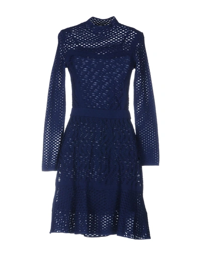 Shop M Missoni Short Dress In Dark Blue