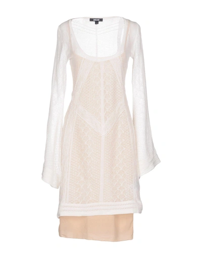 Shop Just Cavalli Woman Mini Dress White Size Xl Cotton, Polyamide, Viscose