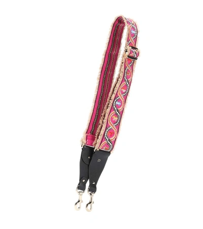 Shop Valentino Embroidered Bag Strap In Multicoloured