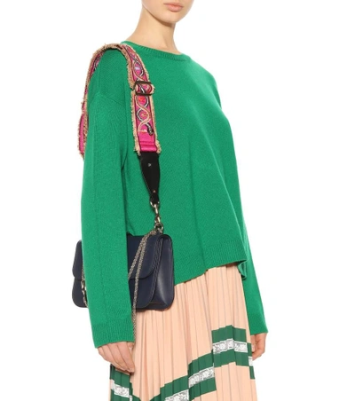 Shop Valentino Embroidered Bag Strap In Multicoloured