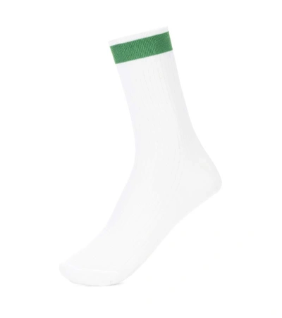 Shop Valentino Knitted Silk Socks In White