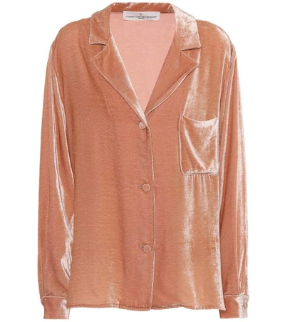 Shop Golden Goose Franca Velvet Pyjama Shirt In Pink