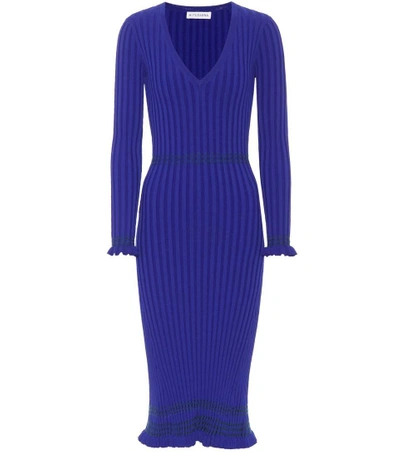 Shop Altuzarra Isolde Knit Midi Dreses In Blue