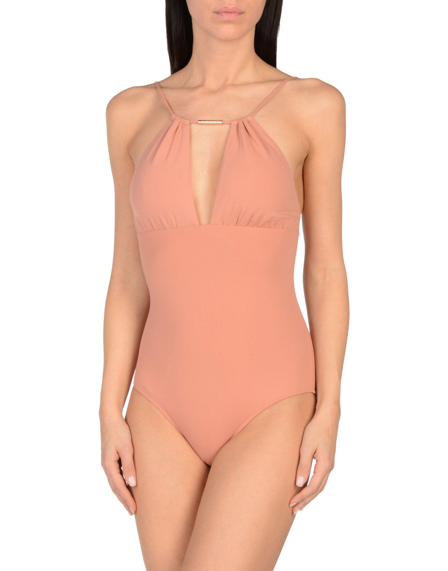 pale pink one piece swimsuit