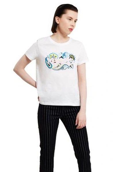Shop Kenzo Opening Ceremony  Paris Paisley Print T-shirt In 01 -whi