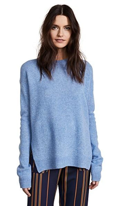 Shop Acne Studios Deniz Wool Sweater In Light Blue Melange