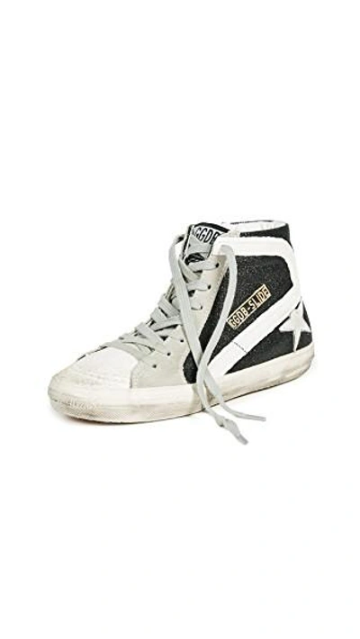 Shop Golden Goose Slide Sneakers In Black/white