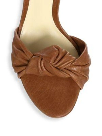 Shop Alexandre Birman Kace Leather Block Heel Sandals In Tan