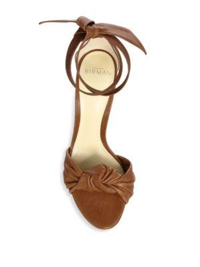 Shop Alexandre Birman Kace Leather Block Heel Sandals In Tan