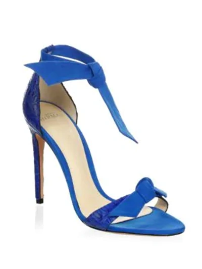 Shop Alexandre Birman Clarita Suede Ankle-tie Sandals In Topazio