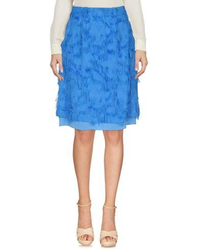 Shop Carven Knee Length Skirt In Pastel Blue