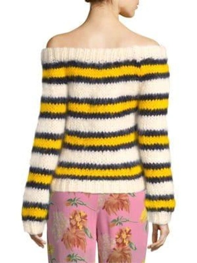 Shop Ganni Julliard Mohair Sweater In Multi