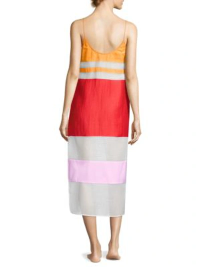 Shop Flagpole Lexi Beach Dress In Strawberry/tangerine/rose/pearlstripe
