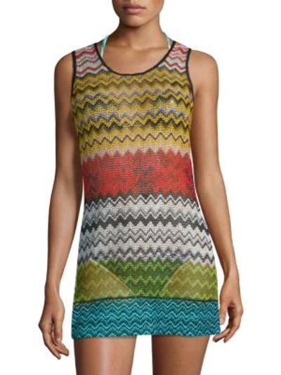 Shop Missoni Rete Lame Zig Zag Short Dress In Multi