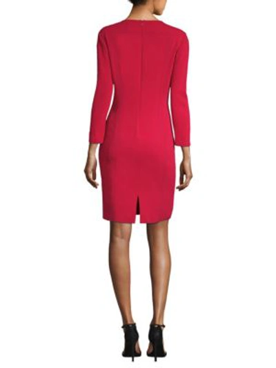 Shop Piazza Sempione Long Sleeve Sheath Dress In Cherry