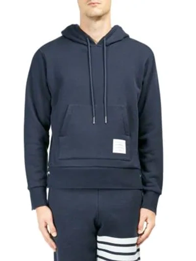 Shop Thom Browne Cotton Pullover Hoodie In Navy